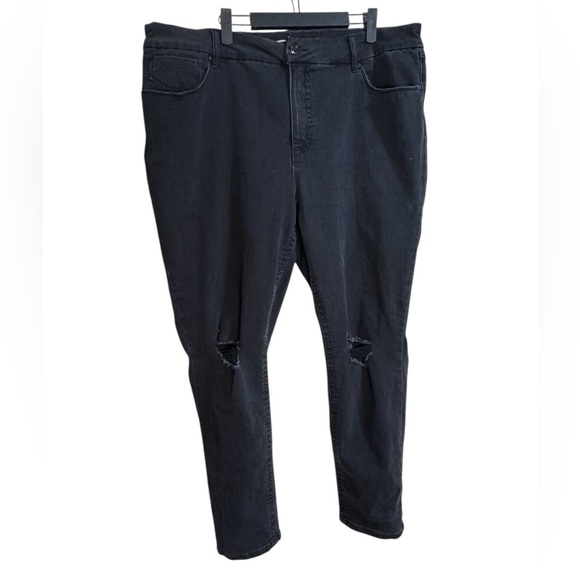 Seven7 Denim - Seven7 Black Denim Jeans with Knee Holes